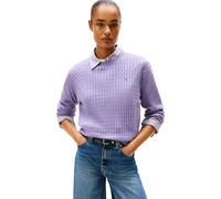 Tommy Hilfiger Damen CO Cable FINE GG C-NK LS SWT WW0WW44993 Pullover Sweater, Purple, XXXL, Lila (Lavendelasche), 3XL Große Größen Tall
