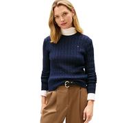 Tommy Hilfiger Damen CO Cable MID GG C-NK LS SWT WW0WW47644 Pullover Sweater, Blau (Dark Night Navy), XXL, Blau (Dark Night Navy), XXL