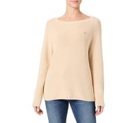 Tommy Hilfiger Damen CO Cardi FINE GG LS Boat-NK SWT WW0WW44975, Beige (Country Ivory), S