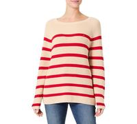 Tommy Hilfiger Damen CO Cardi FINE GG LS Boat-NK SWT WW0WW44975, White (White Stripe 12), L