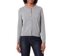 Tommy Hilfiger Damen CO Jersey FINE GG C-NK LS Cardi WW0WW42370 Cardigan Sweater, Grau (Med Heather Grey), S, Grau (Med Heather Grey), S
