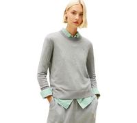 Tommy Hilfiger Regular Fit Strickpullover aus Baumwoll-Mix in Hellgrau Melange, Größe S