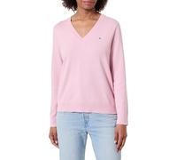 Tommy Hilfiger Damen CO Jersey FINE GG V-NK LS SWT WW0WW40098 Pullover Sweater, Pink (Bonita Pink), M, Rosa (Bonita Pink), M