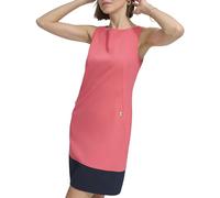 Tommy Hilfiger Damen Colorblock Scuba Crepe Shift Body Dress Kleid, Paradise Pink/Sky Captain, 32