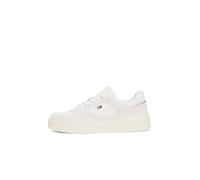 Tommy Hilfiger Damen Court Sneaker Essential Basket Low Top, Weiß (Ecru), 36