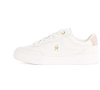 Tommy Hilfiger Damen Court Sneaker Essential Chic aus Leder, Elfenbein (Ancient White), 40