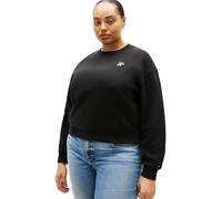 Sweatshirt TOMMY HILFIGER CURVE "CRV TH SCRIPT REG FLEECE SWTSRT", Damen, Gr. 50, schwarz, Sweatware, Obermaterial: 70% Baumwolle, 30% Polyester, unifarben, Rundhals, Sweatshirts Sweatshirt, in großen