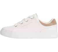 Tommy Hilfiger Damen Cupsole Sneaker Casual aus Leder, Weiß (Ecru/Coastal Taupe), 37