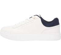 Tommy Hilfiger Damen Cupsole Sneaker Casual aus Leder, Weiß (Ecru/Space Blue), 37