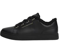 Tommy Hilfiger Damen Cupsole Sneaker Casual mit Teddy-Fell, Schwarz (Black), 38