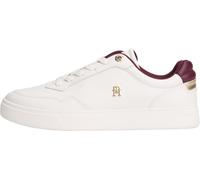 Plateausneaker TOMMY HILFIGER "ESSENTIAL ELEVATED COURT SNEAKER", Damen, Gr. 40, weiß, Leder, sportlich, Schuhe, Freizeitschuh, Halbschuh, Schnürer mit Ziernähten und Kontrastbesatz (50051745-40) weiß