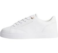 Plateausneaker TOMMY HILFIGER "TH CHIC SNEAKER", Damen, Gr. 35, weiß, Leder, Schuhe Plateausneaker, Freizeitschuh, Halbschuh, Schnürschuh mit Ziernähten (45666568-35) weiß