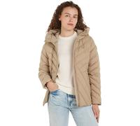 Tommy Hilfiger Damen Daunenjacke Down Jacket mit Kapuze, Beige (Beige), S