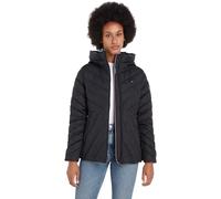 Tommy Hilfiger Damen Daunenjacke Down Jacket mit Kapuze, Schwarz (Black), XS