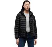 Tommy Hilfiger Damen Daunenjacke Padded Global Stripe Jacket mit Kapuze, Schwarz (Black), XL