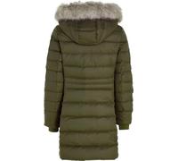 Tommy Hilfiger Damen Daunenmantel Down Coat With Fur Winter, Grün (Army Green), XS