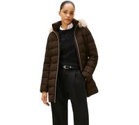 Tommy Hilfiger Damen Daunenmantel Down Slim mit Fellbesatz, Braun (Dark Coffee), XXL