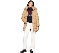 Tommy Hilfiger Damen Daunenmantel Heritage Down Tyra Coat With Fur mit Taschen, Grün (Classic Khaki), S