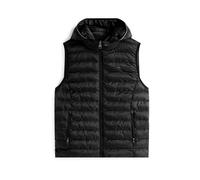 Tommy Hilfiger Damen Weste Padded Global Stripe Vest mit Kapuze, Schwarz (Black), XS