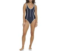 Tommy Hilfiger Damen-Einteiler mit halbem Reißverschluss über der Schulter, Sky Captain, Weiß, XX-Large