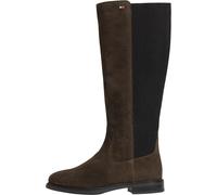 Tommy Hilfiger Damen Emaille Flag Suede High Chelsea Fw0fw09574High Stiefel, Brown Fondant Brown, 41 EU