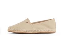 Espadrille TOMMY HILFIGER "FLAG CANVAS ESPADRILLE", Damen, Gr. 38, beige, Baumwolle, sportlich, Schuhe, Slipper, Flats, Bequemschuh mit Bastbezug und Ziernähten (45823803-38) beige