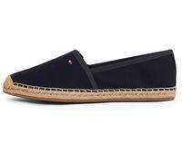 Espadrille TOMMY HILFIGER "FLAG CANVAS ESPADRILLE", Damen, Gr. 40, blau (dunkelblau), Baumwolle, sportlich, Schuhe, Slipper, Flats, Bequemschuh mit Bastbezug und Ziernähten (24445335-40) dunkelblau