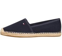 Espadrille TOMMY HILFIGER "FLAG CANVAS ESPADRILLE", Damen, Gr. 40, blau (dunkelblau), Baumwolle, sportlich, Schuhe, Slipper, Flats, Bequemschuh mit Bastbezug und Ziernähten (24445335-40) dunkelblau