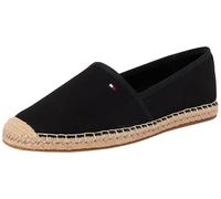 Espadrille TOMMY HILFIGER "FLAG CANVAS ESPADRILLE", Damen, Gr. 39, schwarz, Textil, sportlich, Schuhe, Slipper, Flats, Bequemschuh mit Bastbezug und Ziernähten (18576350-39) schwarz