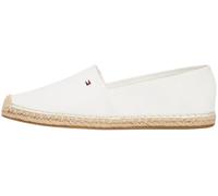 Espadrille TOMMY HILFIGER "FLAG CANVAS ESPADRILLE", Damen, Gr. 38, beige (ecru), Baumwolle, sportlich, Schuhe, Slipper, Flats, Bequemschuh mit Bastbezug und Ziernähten (26620431-38) ecru