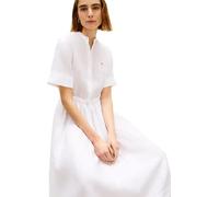 Tommy Hilfiger Damen ESS Linen Midi Ss Shirt Dress Ww0ww49633 Hemdkleid, White (Th Optic White), XL