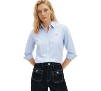 Tommy Hilfiger Damen ESS POPLIN Regular Shirt WW0WW47169 L/S Shirt, Blau (Classic Ithaca STP Mesmerizing Blue), 34, Blau (Classic Ithaca STP Mesmerizing Blue), 60