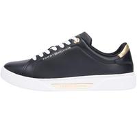 Tommy Hilfiger Damen Essential Chic Court Sneaker FW0FW09019 Low-Top, Schwarz (Schwarz), 37, Black, 37 EU