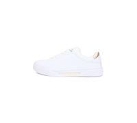 Plateausneaker TOMMY HILFIGER "ESSENTIAL CHIC COURT SNEAKER", Damen, Gr. 36, weiß, Leder, Schuhe Plateausneaker (28009703-36) weiß