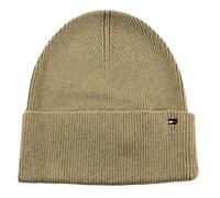 Tommy Hilfiger Damen Essential Flag Beanie Strickmütze, Countryside Khaki Melange, One Size