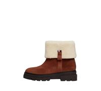 Tommy Hilfiger Damen Faux FUR Suede ROLL-DOWN Boot (FW0FW08158 Stiefeletten, Braun (Cognac Brown), 36 EU