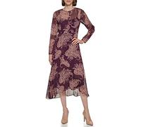 Tommy Hilfiger Damen Feld Paisley Kleid, Aubergine/Elfenbein, 40