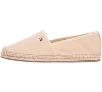 Espadrille TOMMY HILFIGER "FLAG CANVAS ESPADRILLE", Damen, Gr. 42, hellbeige, Baumwolle, unifarben, Schuhe Espadrille, Slipper,Flats,Bequemschuh mit Jutebezug und Ziernähten, schmale Form (41765734-42