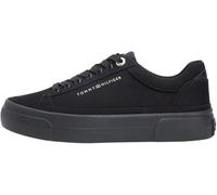 Plateausneaker TOMMY HILFIGER "TH FOXING PLATFORM CANVAS", Herren, Gr. 39, schwarz, Textil, unifarben, Basic, Schuhe Plateausneaker, Freizeitschuh, Schnürschuh, Halbschuh mit Schaftrand-Polsterung (28