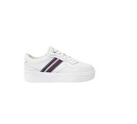 Tommy Hilfiger Damen Flatform Sneaker Stripes Platform aus Leder, Weiß (Ecru), 41