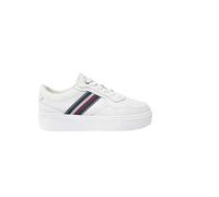 Tommy Hilfiger Damen Flatform Sneaker Stripes Platform aus Leder, Weiß (Ecru), 37