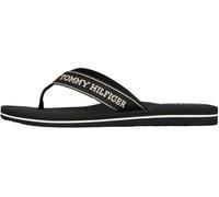 Tommy Hilfiger Damen Flip Flops Sporty Mid Wedge Summer Sandal mit Logo, Schwarz (Black), 36