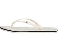 Tommy Hilfiger Damen Flip Flops Strap Beach Sandals mit Logo, Elfenbein (Ivory), 37