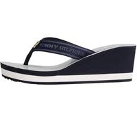Tommy Hilfiger Damen Flip Flops Stripes mit Keilabsatz, Blau (Space Blue), 39