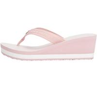 Dianette TOMMY HILFIGER "TH STRIPES WEDGE BEACH SANDAL", Damen, Gr. 41, rosa (rose), Textil, modisch, Schuhe, Zehentrenner, Sommerschuh mit gestreifter Innensohle (51772032-41) rose