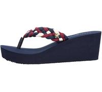 Tommy Hilfiger Damen Flip Flops Wedge Braided Summer mit Keilabsatz, Mehrfarbig (Rwb), 37