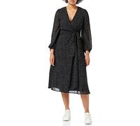 Tommy Hilfiger Damen Georgette WRAP MIDI Dress LS Kleid, Th Polka Dot/Black White, 34