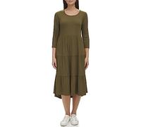 Tommy Hilfiger Damen Gestuftes Midikleid mit Streifen Lässiges Kleid, Dark Olive, XX-Large