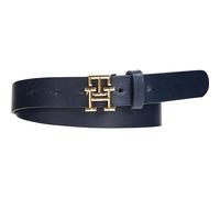 Tommy Hilfiger Damen Gürtel Logo 2,5 cm Ledergürtel, Blau (Space Blue), 75 cm