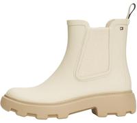 Tommy Hilfiger Damen Gummistiefel Rubber Rainboot mit Blockabsatz, Elfenbein (Newsprint), 41
